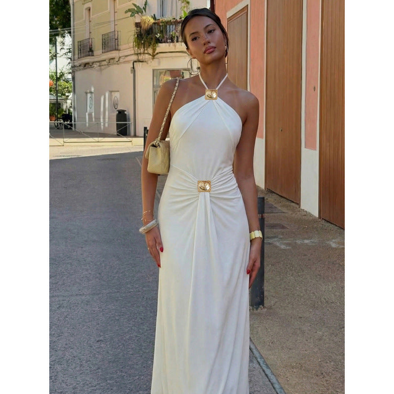 Damen Elegantes Abendkleid mit Neckholder-Design und figurbetonter Silhouette Drune