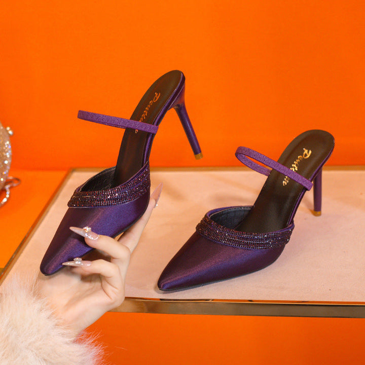 Damen elegante Sling-Pumps mit Glitzerakzenten Drune