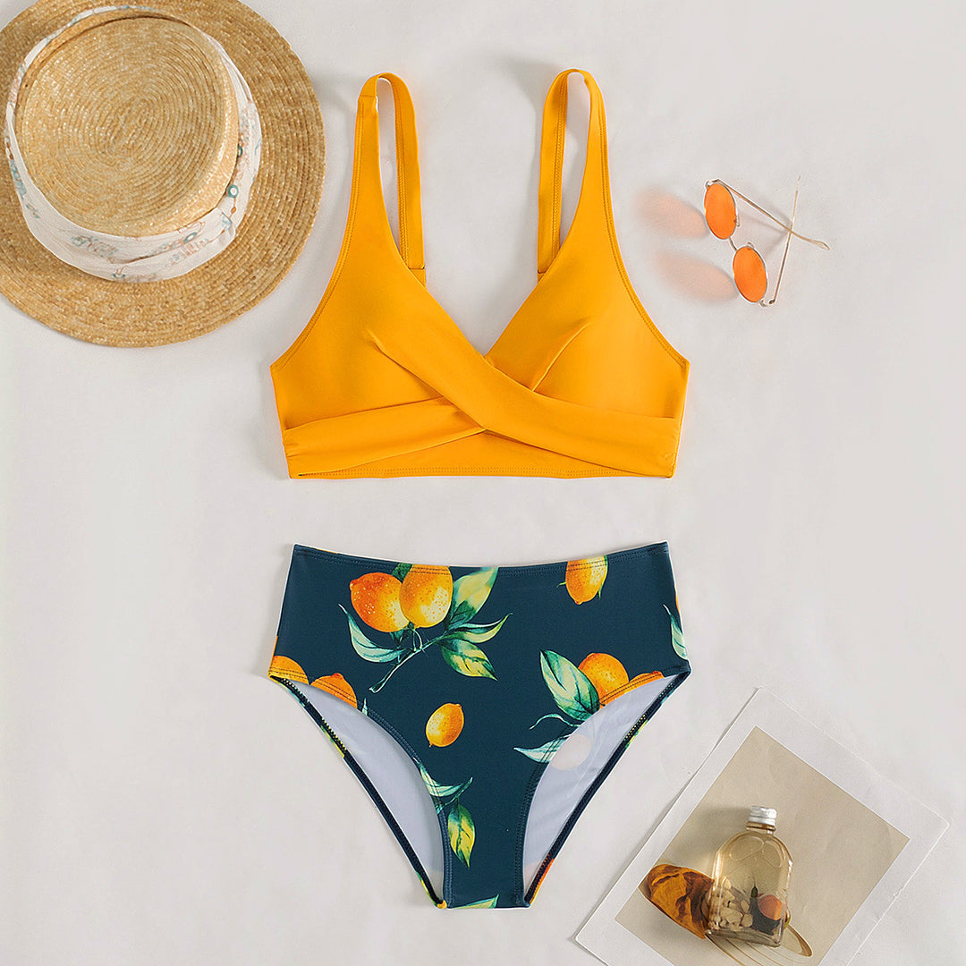 Damen Hochschnitt Bikini-Set Drune
