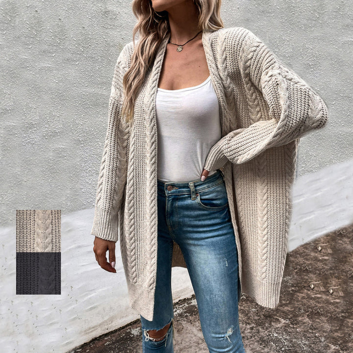 Damen Grobstrick Cardigan mit weitem Schnitt und strukturierter Optik Drune