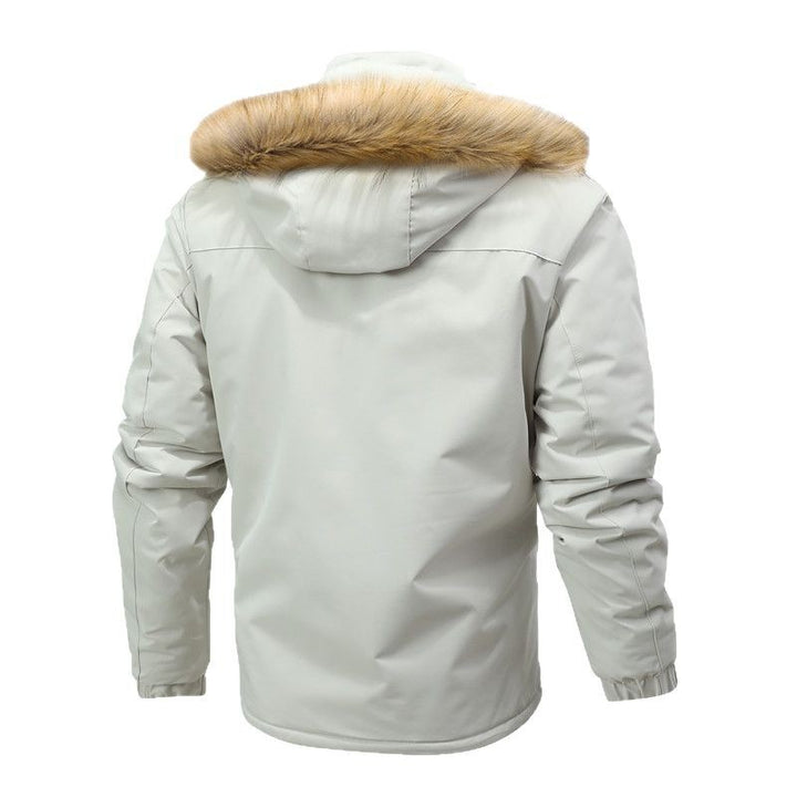 Herren Thermo-Parka im Expeditionstil mit abnehmbarer Kunstfellkapuze und Multifunktions-Taschen Drune
