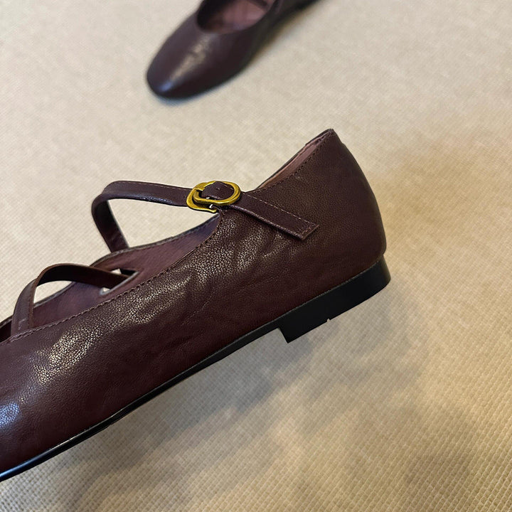 Damen Ballerina-Schuhe mit verstellbarem Riemchen und bequemem Fußbett Drune