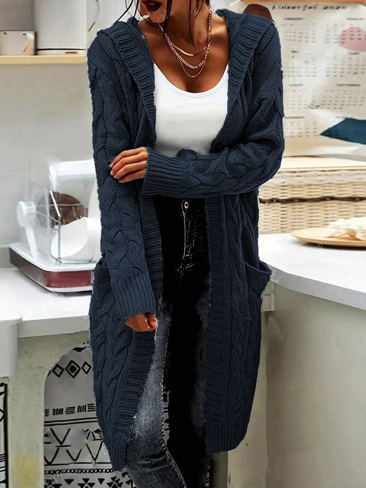 Damen Grosstrick-Cardigan mit stylischem Kabelmuster und praktischen Taschen Drune