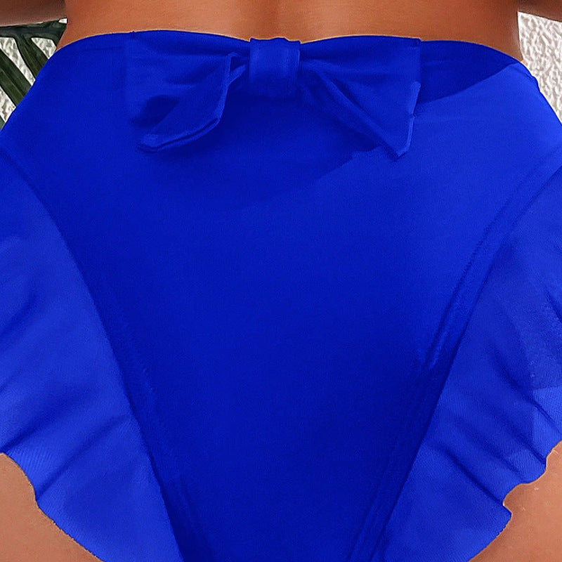 Damen Hochtailliertes Bikini-Unterteil mit verspieltem Rüschensaum Drune