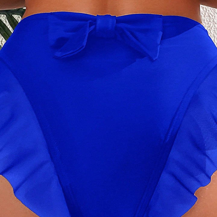 Damen Hochtailliertes Bikini-Unterteil mit verspieltem Rüschensaum Drune