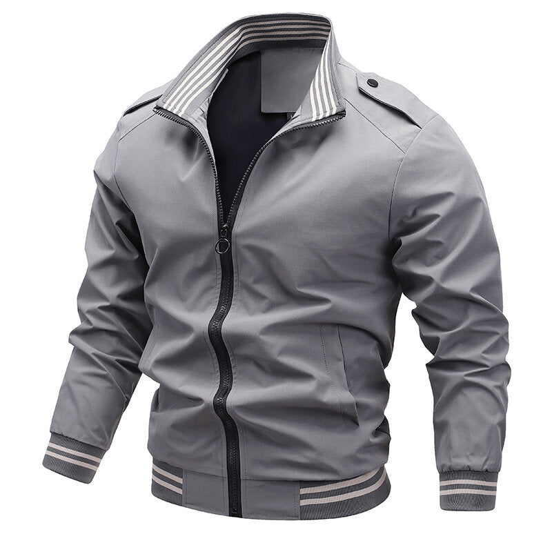 Herren Modische Übergangsjacke mit kontrastierenden Streifen Drune