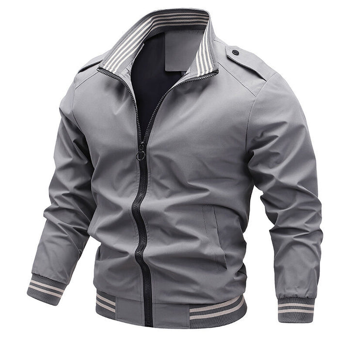 Herren Modische Übergangsjacke mit kontrastierenden Streifen Drune