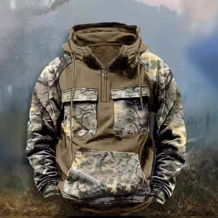 Herren Camouflage Funktionskapuzenpullover Drune