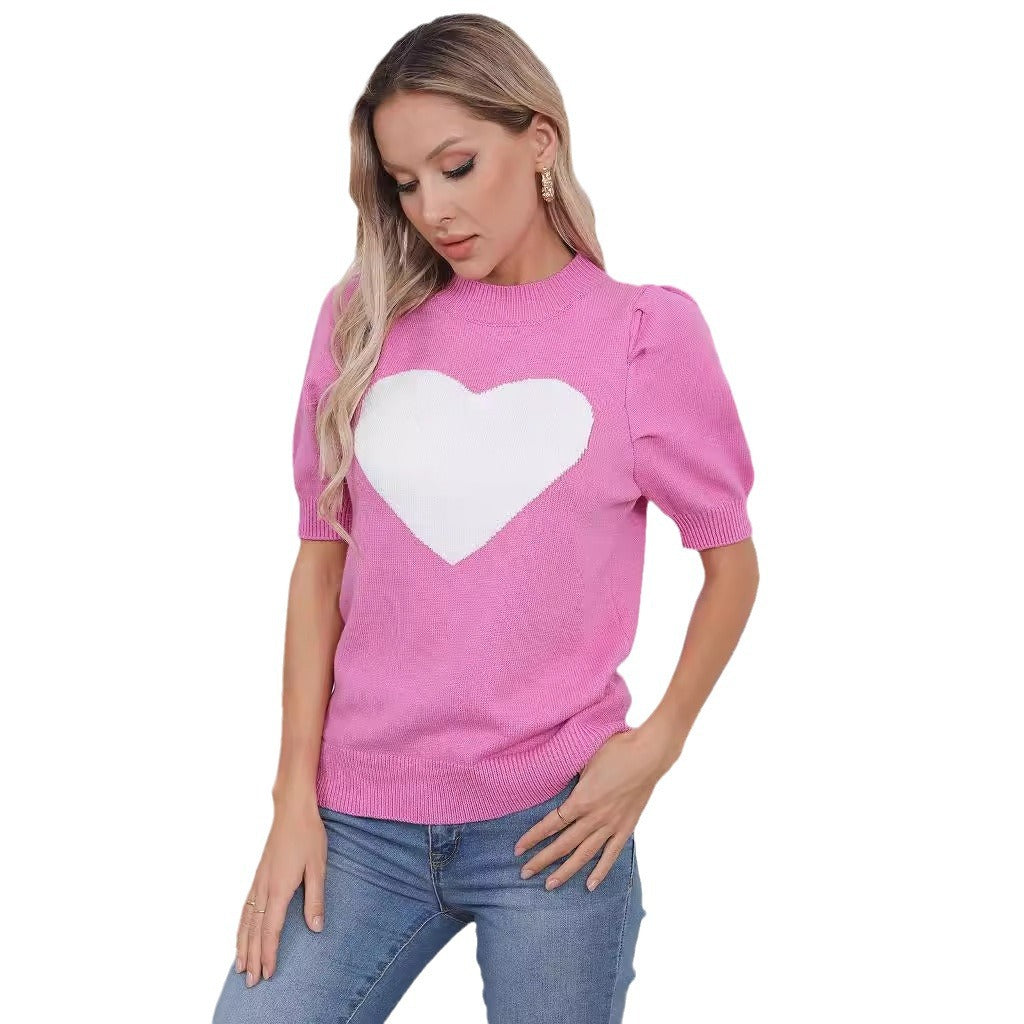 Damen Strickpullover mit Herzdesign Drune