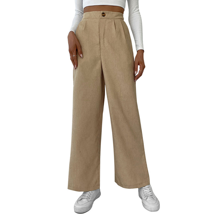 Damen lässiges Cropped Langarmshirt und weite Culotte-Hose Drune
