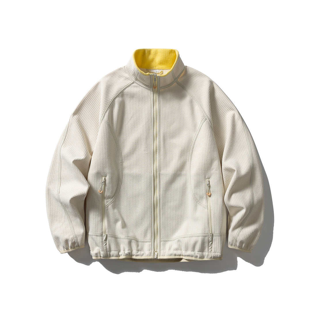 Unisex Struktur-Fleecejacke mit Reißverschluss, Raglanärmeln und elastischem Saum Drune