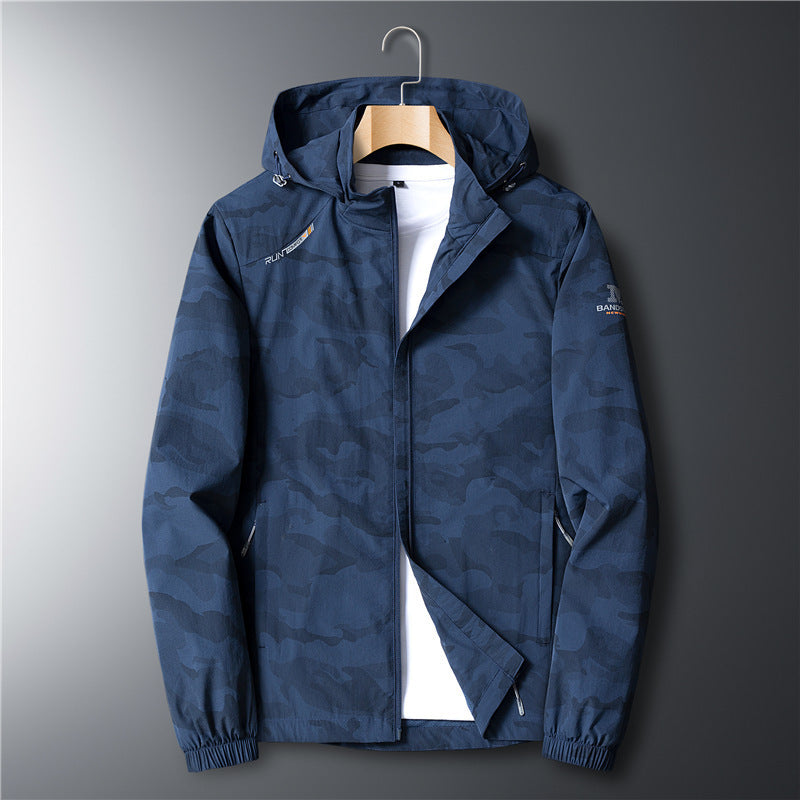Herren Ultraleichter Softshell-Hoodie mit Tarnmuster, wasserabweisend und atmungsaktivem Meshfutter Drune