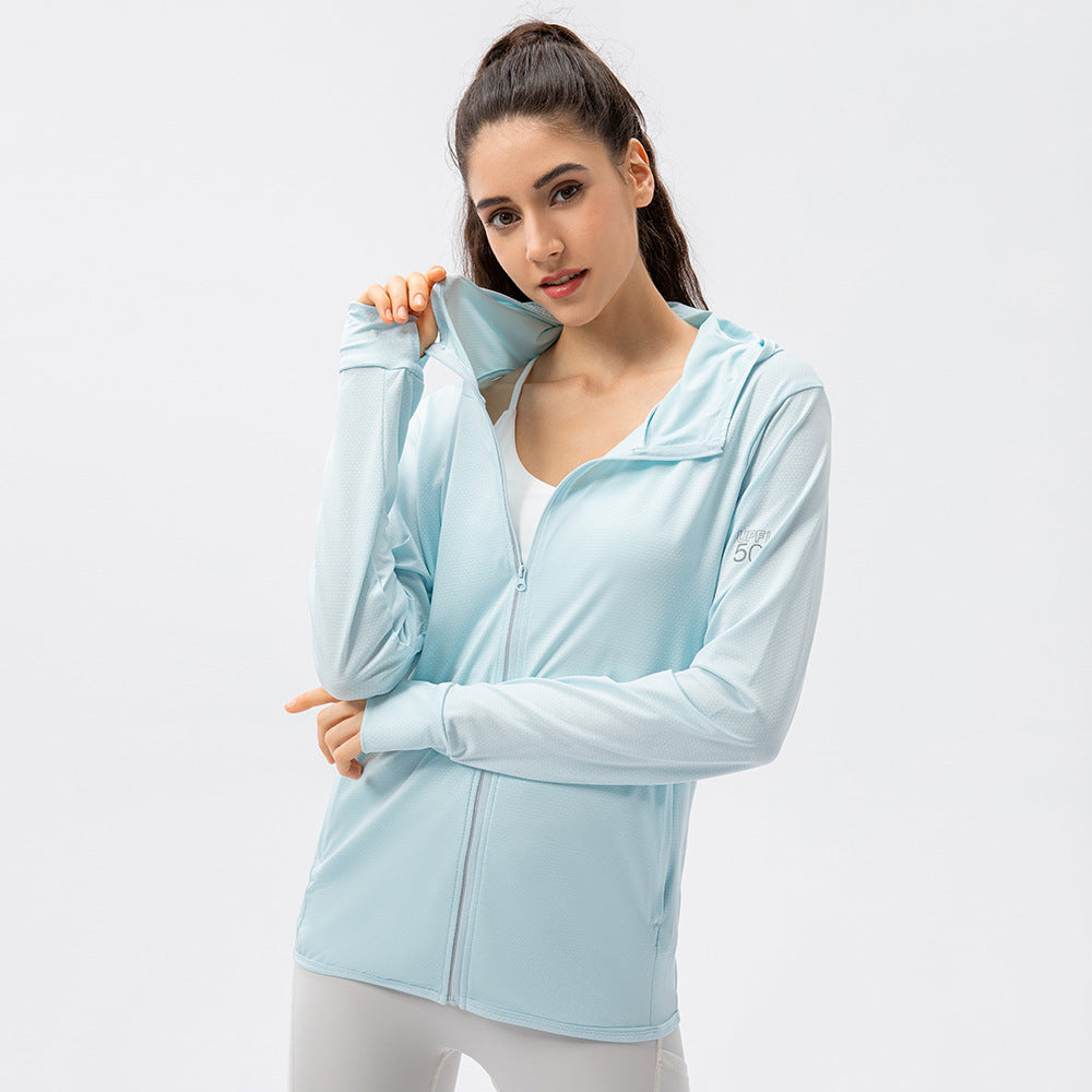 Damen Atmungsaktive Funktionsjacke mit Kapuze und Reißverschluss Drune