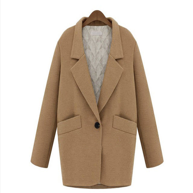 Damen Oversize Wollmix Shortcoat mit gesteppter Innenfütterung und Pattentaschen Drune