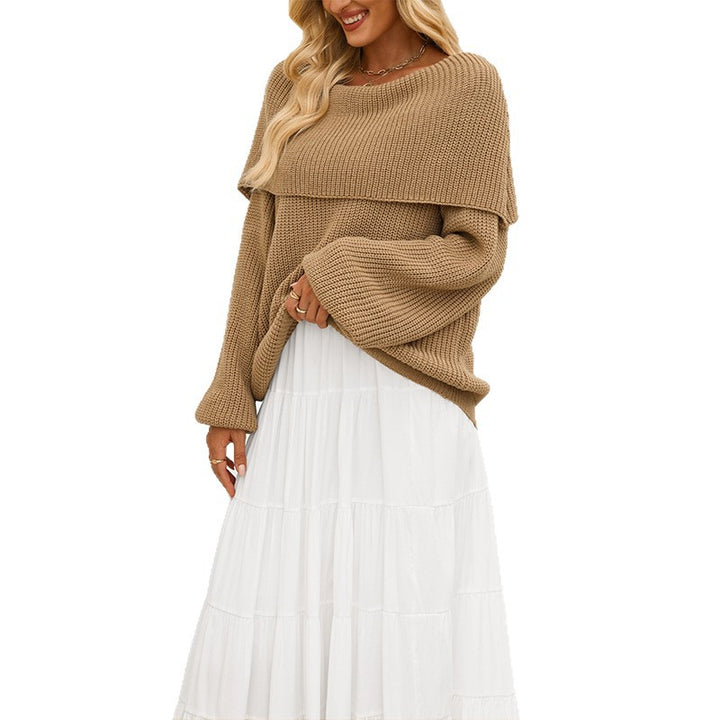 Damen Off-Shoulder Strickpullover mit strukturierter Oberfläche Drune
