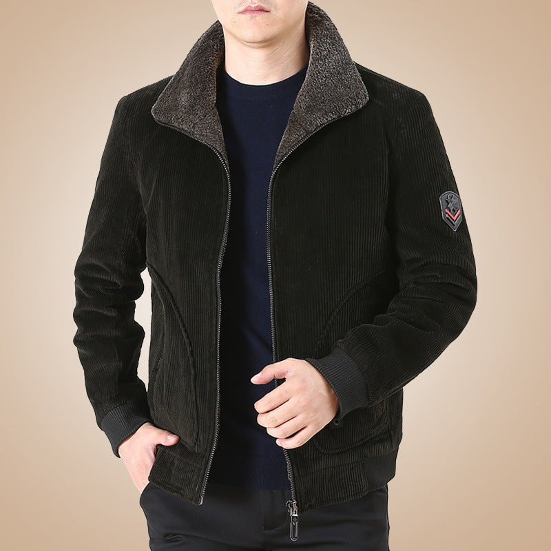 Herren Lässige Cordjacke mit Fleecefutter Drune
