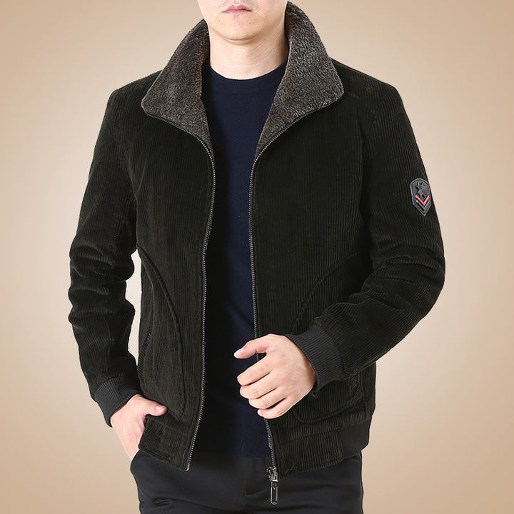 Herren Lässige Cordjacke mit Fleecefutter Drune