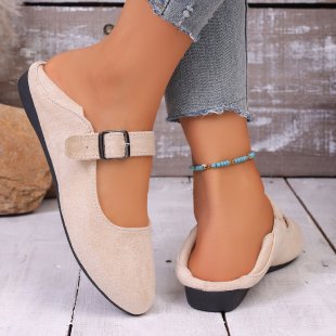 Damen nan elegante Mary-Jane-Ballerina mit verstellbarem Komfortriemen, gepolstertem Fußbett und dezenter Animal‑Prägung Drune