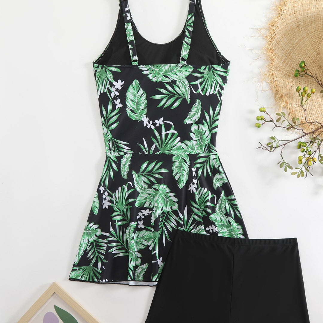 Damen Schwimmanzug mit floralem Muster und modischem Short-Design Drune