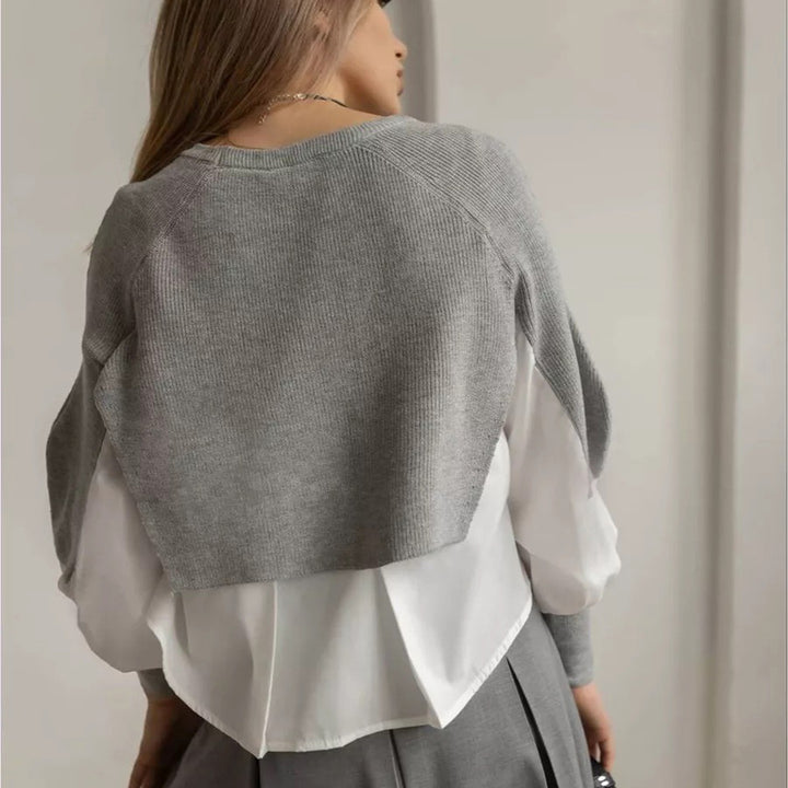 Damen cropped Pullover mit innovativem Layering-Effekt Drune