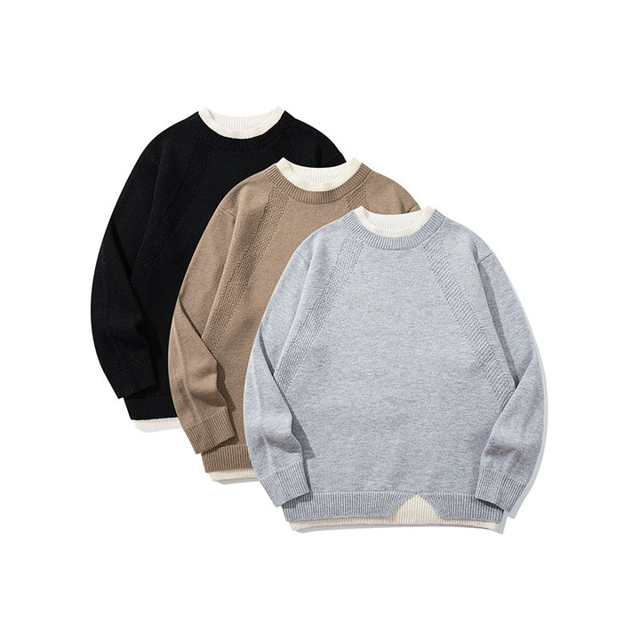Unisex Feinstrickpullover mit Raglannaht und dreieckigem Saumbesatz Drune