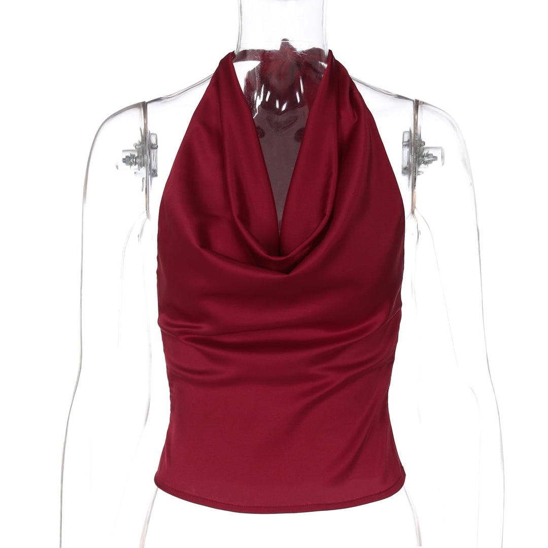 Damen Elegantes O-Back Top mit bindender Kapuze Drune