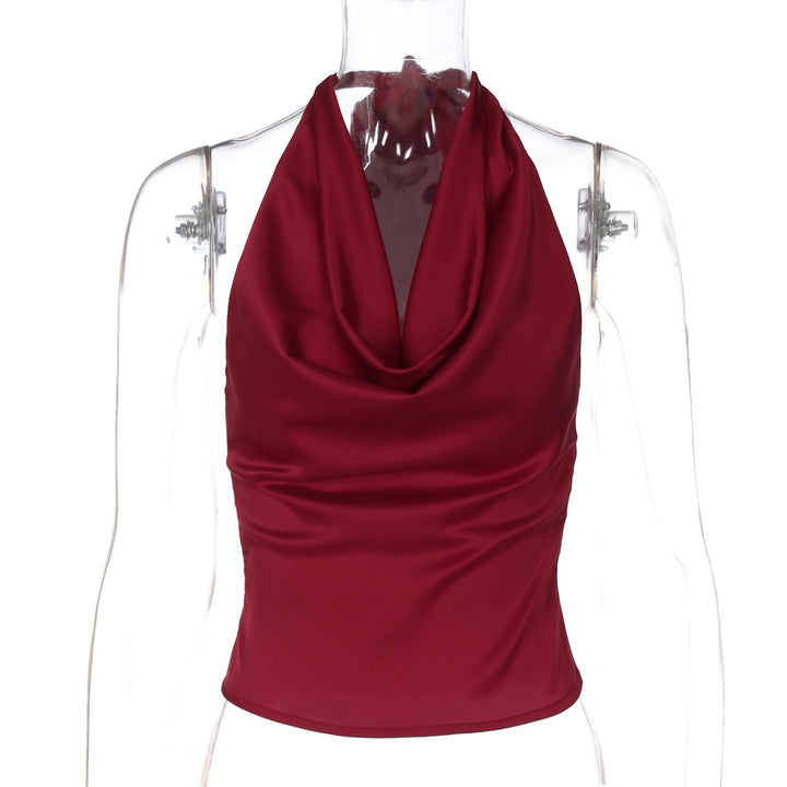 Damen Elegantes O-Back Top mit bindender Kapuze Drune