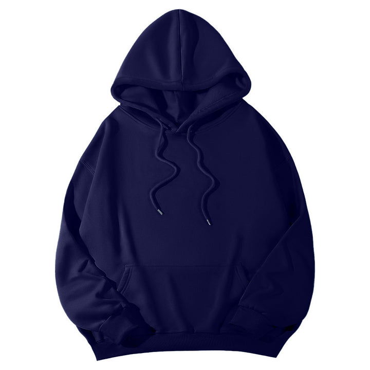 Unisex Oversize-Fleece-Hoodie mit tiefer Schulter, Kängurutasche und breitem Rippbund Drune