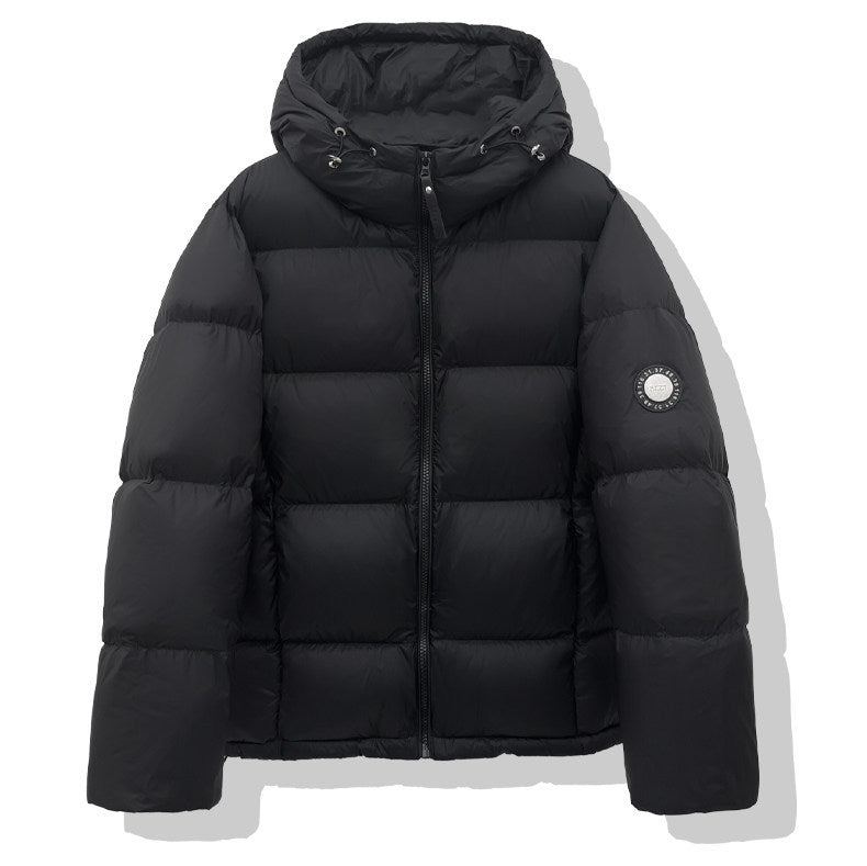 Damen Kurz-Pufferjacke mit XXL-Kapuze und quadratischer Steppung Drune