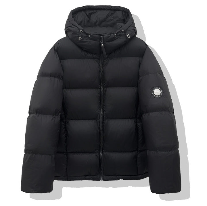 Damen Kurz-Pufferjacke mit XXL-Kapuze und quadratischer Steppung Drune