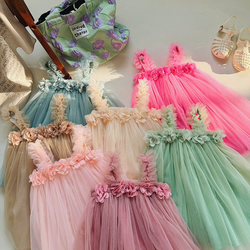 Mädchen Tüll Partykleid mit floralen Akzenten Drune