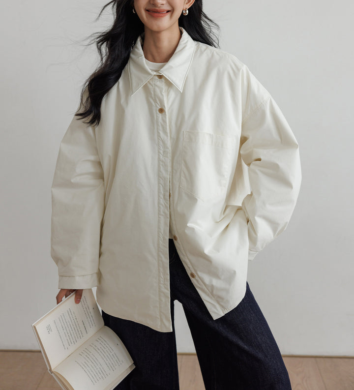 Damen Oversized Bluse mit Knopfdetail Drune