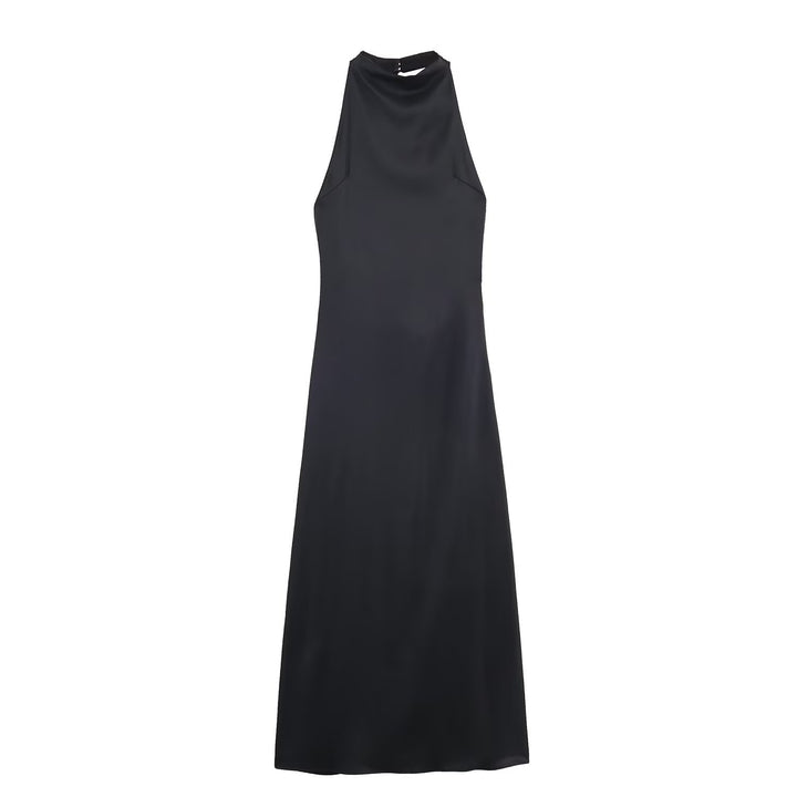 Damen Maxikleid mit hochgeschnittenem Kragen und eleganter Silhouette Drune