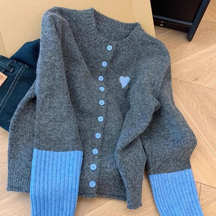 Damen kuschelweiche Strickjacke mit Baumwollmischung und modernen Akzentfarben Drune
