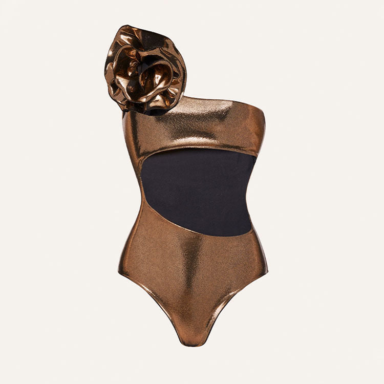 Damen Cut-Out Badeanzug mit kunstvollem Rüschendetail Drune
