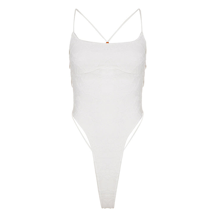 Damen Eleganter Body mit Spitzenmuster Drune