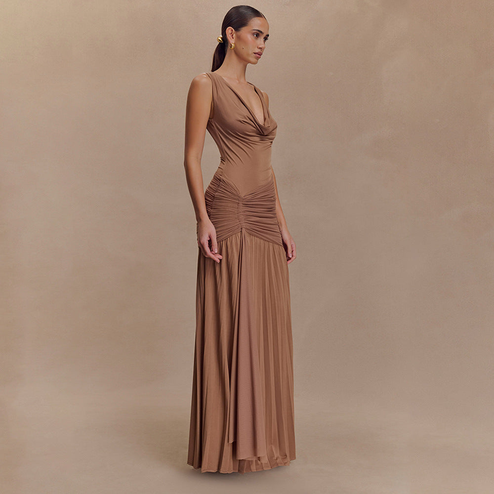 Damen Elegantes Maxikleid mit raffiniertem Wickeldetail Drune