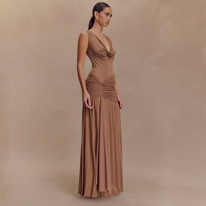 Damen Elegantes Maxikleid mit raffiniertem Wickeldetail Drune