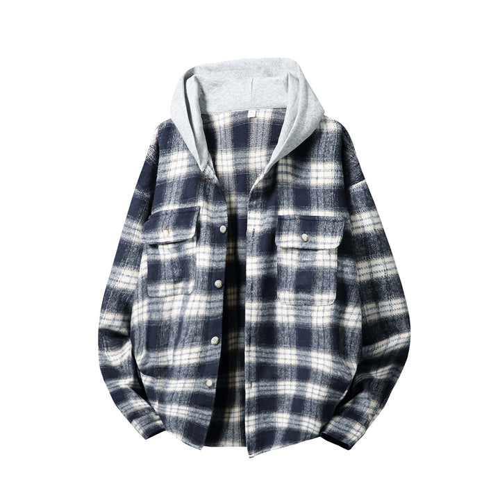 Unisex Overshirt im Layer-Look mit integrierter Kapuze Drune