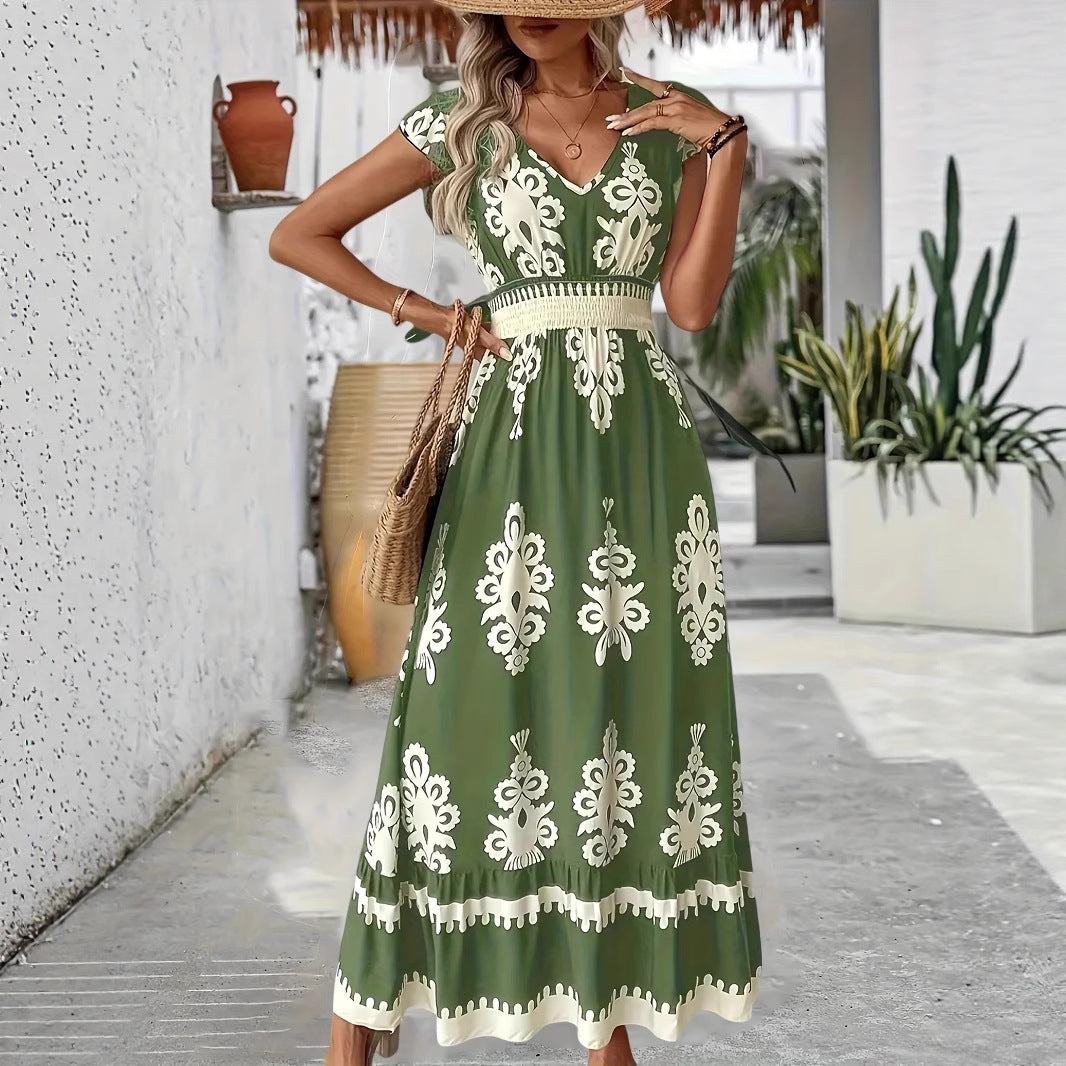 Damen Maxikleid mit elegantem floralen Muster Drune