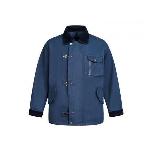 Herren Utility-Jacke mit Knebelverschlüssen, Cordkragen und Mehrfachtaschen Drune
