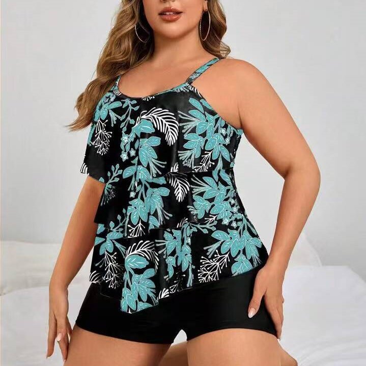 Damen Tankini-Oberteil mit modernem Rüschendesign und elastischem Schnitt Drune