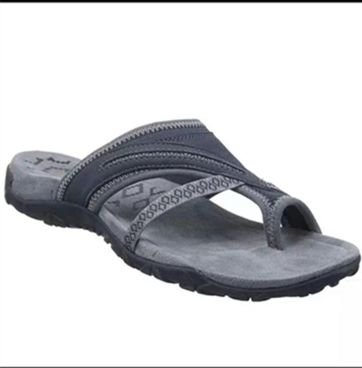 Damen Zehentrenner Sandalen mit anatomischer Fußbettung und rutschfester Sohle Drune
