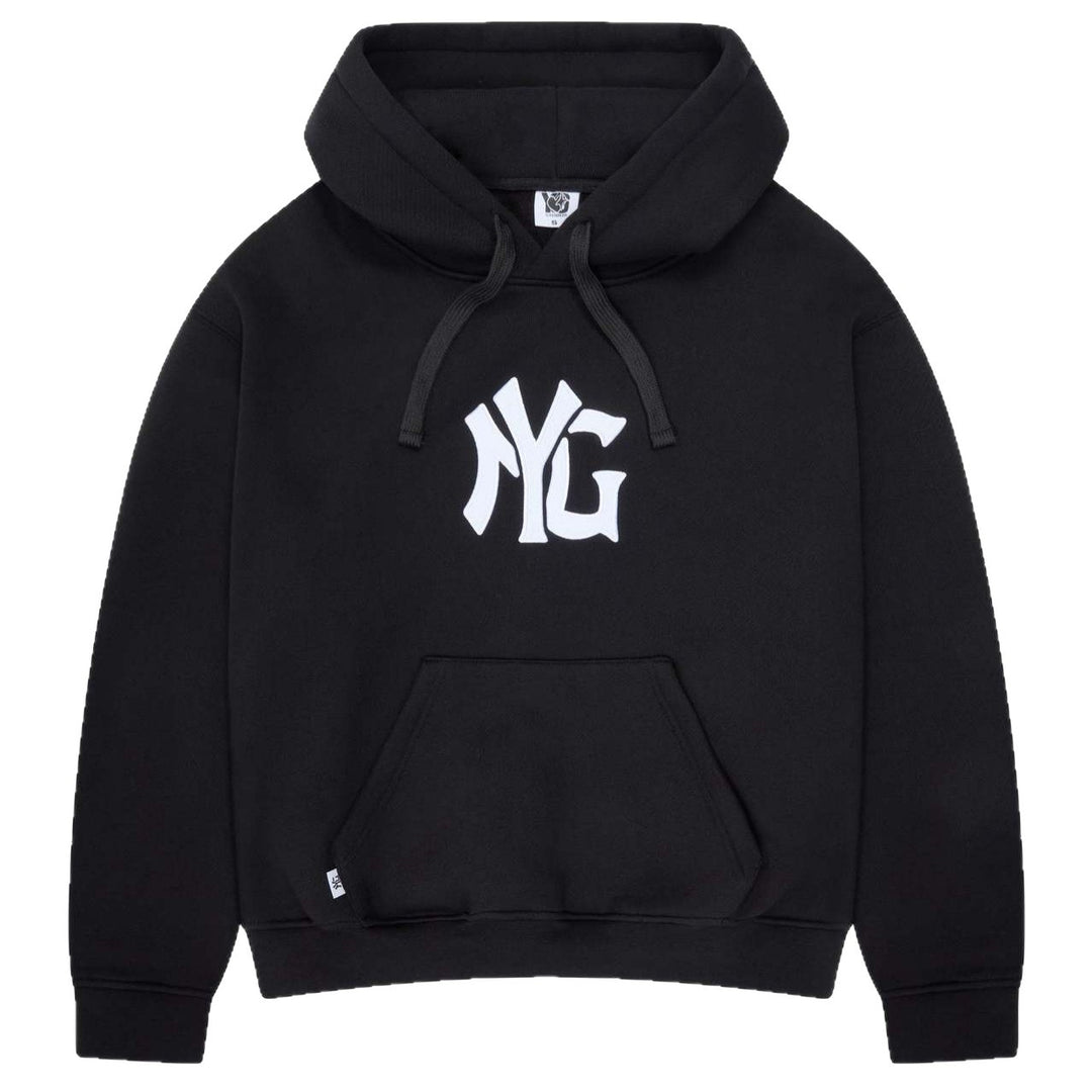 Unisex nan weit geschnittene Kapuzen-Sweatjacke mit beidseitig öffnendem Reißverschluss und Logo-Applikation Drune