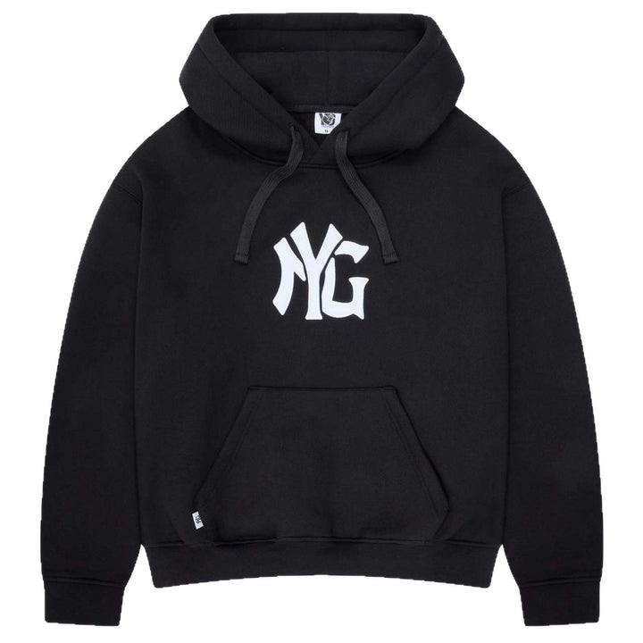 Unisex nan weit geschnittene Kapuzen-Sweatjacke mit beidseitig öffnendem Reißverschluss und Logo-Applikation Drune