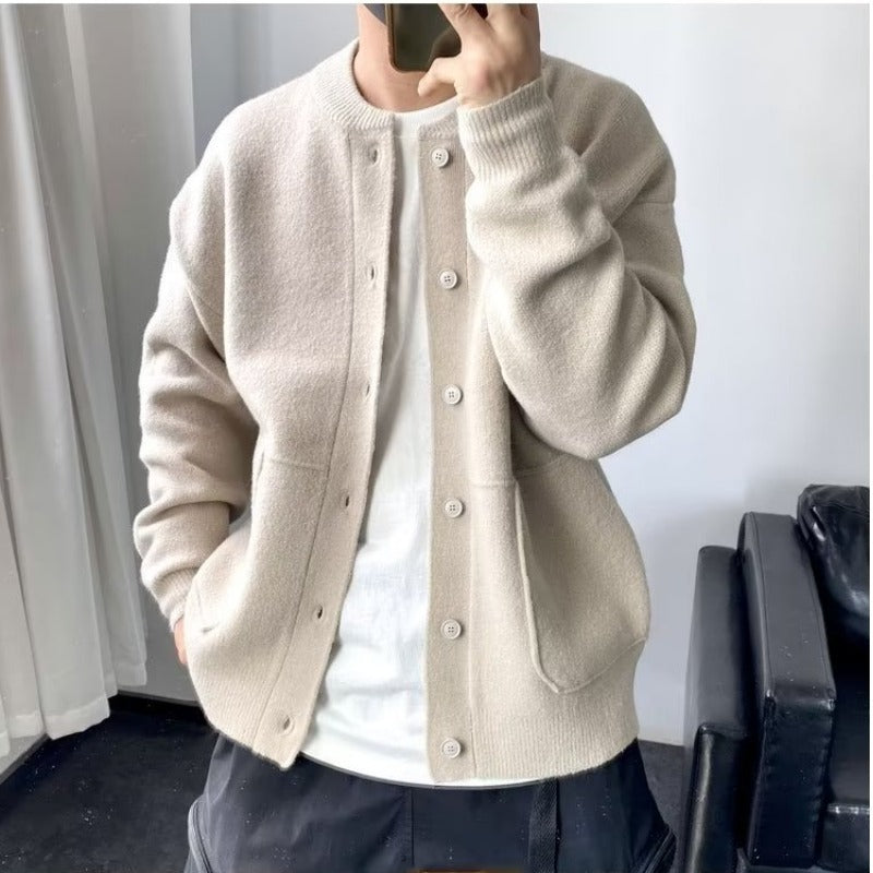 Herren Bequeme Strickjacke mit Knopfverschluss Drune