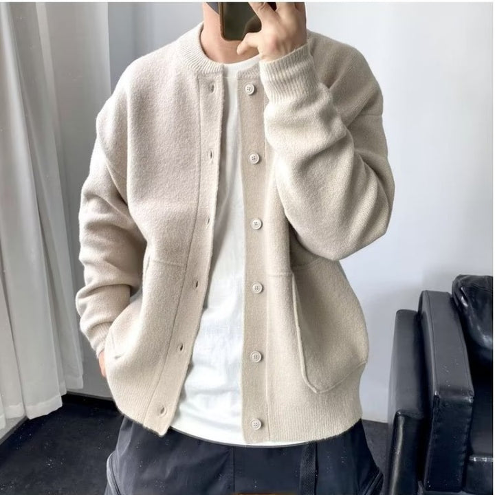Herren Bequeme Strickjacke mit Knopfverschluss Drune