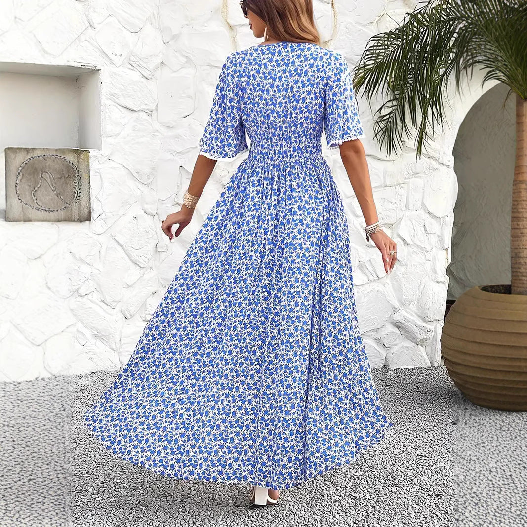 Damen Maxikleid mit floralen Mustern Drune