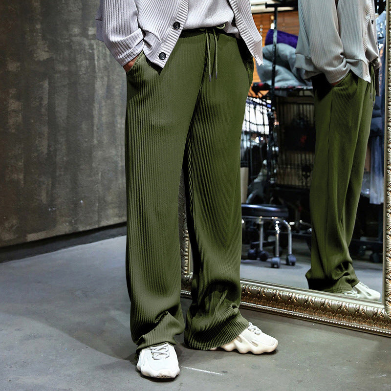 Herren Gerippte weite Freizeithose mit Kordelzug Drune