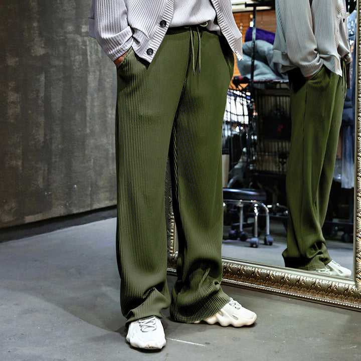 Herren Gerippte weite Freizeithose mit Kordelzug Drune